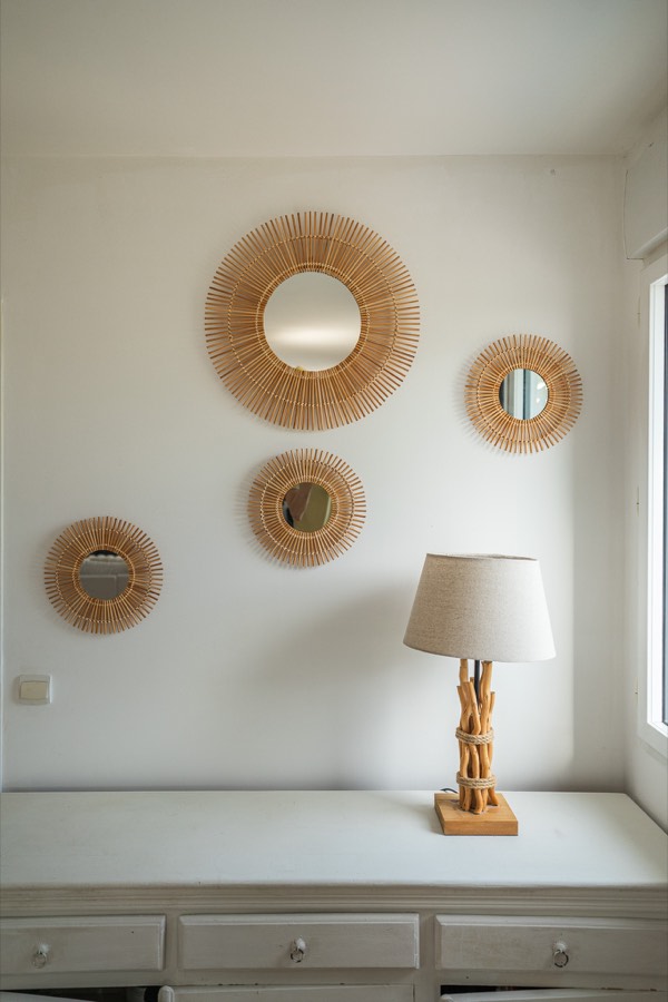 Miroirs en rotin